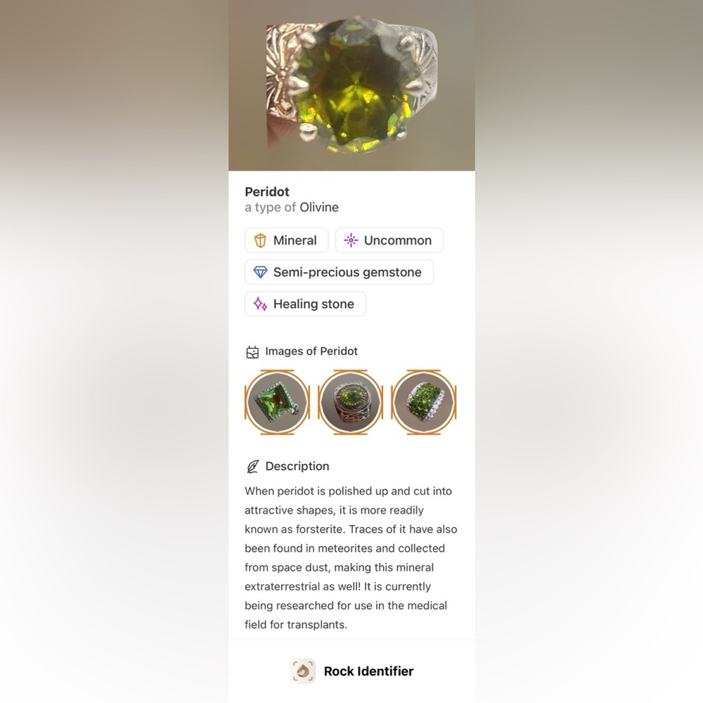 Peridot Gemstone Silver Ring - Picture 8 of 9